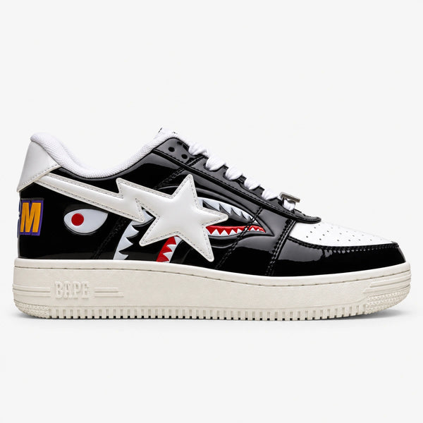 BAPE Sta Low Shark Negro Blanco