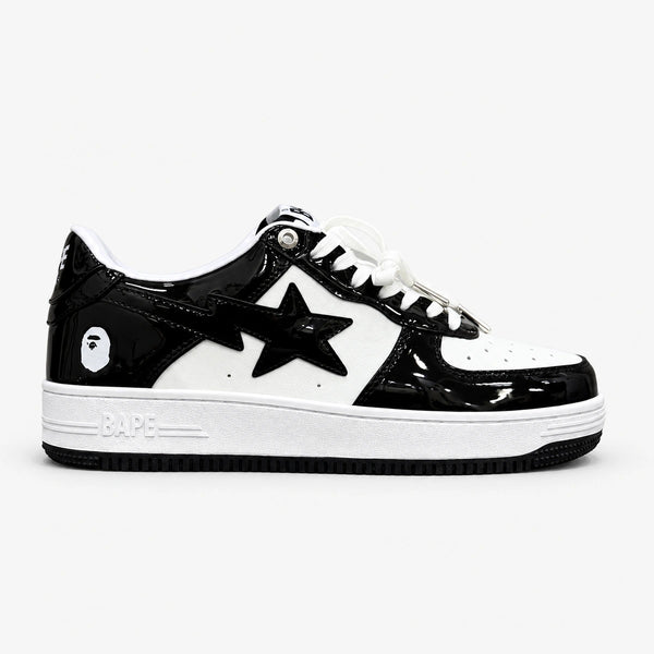 BAPE Sta Low Blanco Negro Charol