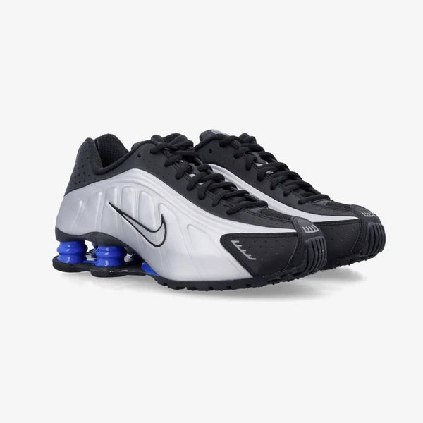 NIKE Shox R4 Plateado Negro Azul Oscuro