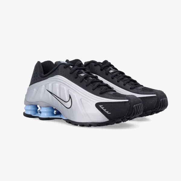 NIKE Shox R4 Plateado Negro Azul