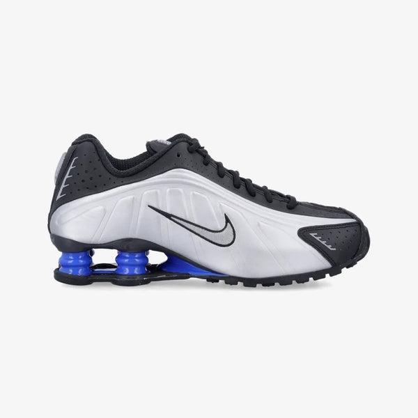 NIKE Shox R4 Plateado Negro Azul Oscuro