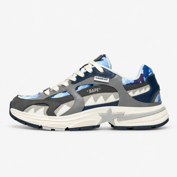 BAPE Shark Sta Low Azul Gris Blanco