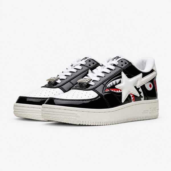 BAPE Sta Low Shark Negro Blanco