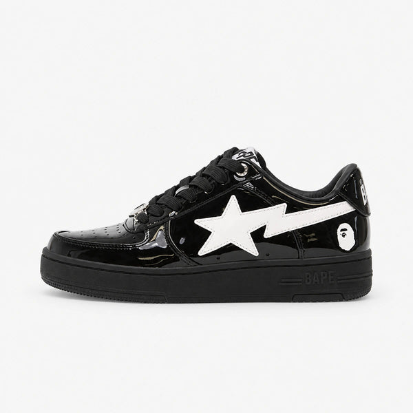 BAPE Sta Low Negro Blanco Charol