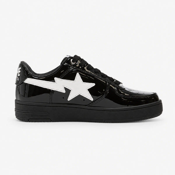 BAPE Sta Low Negro Blanco Charol