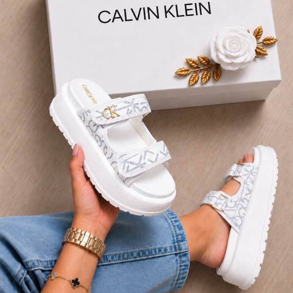 Sandalia CK Plataforma Blanca
