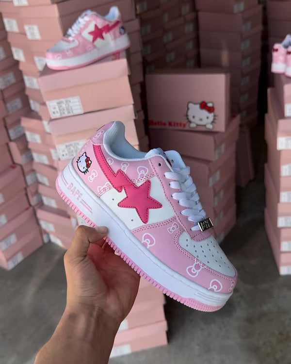 BAPE Sta Low Rosa Blanco Hello Kitty